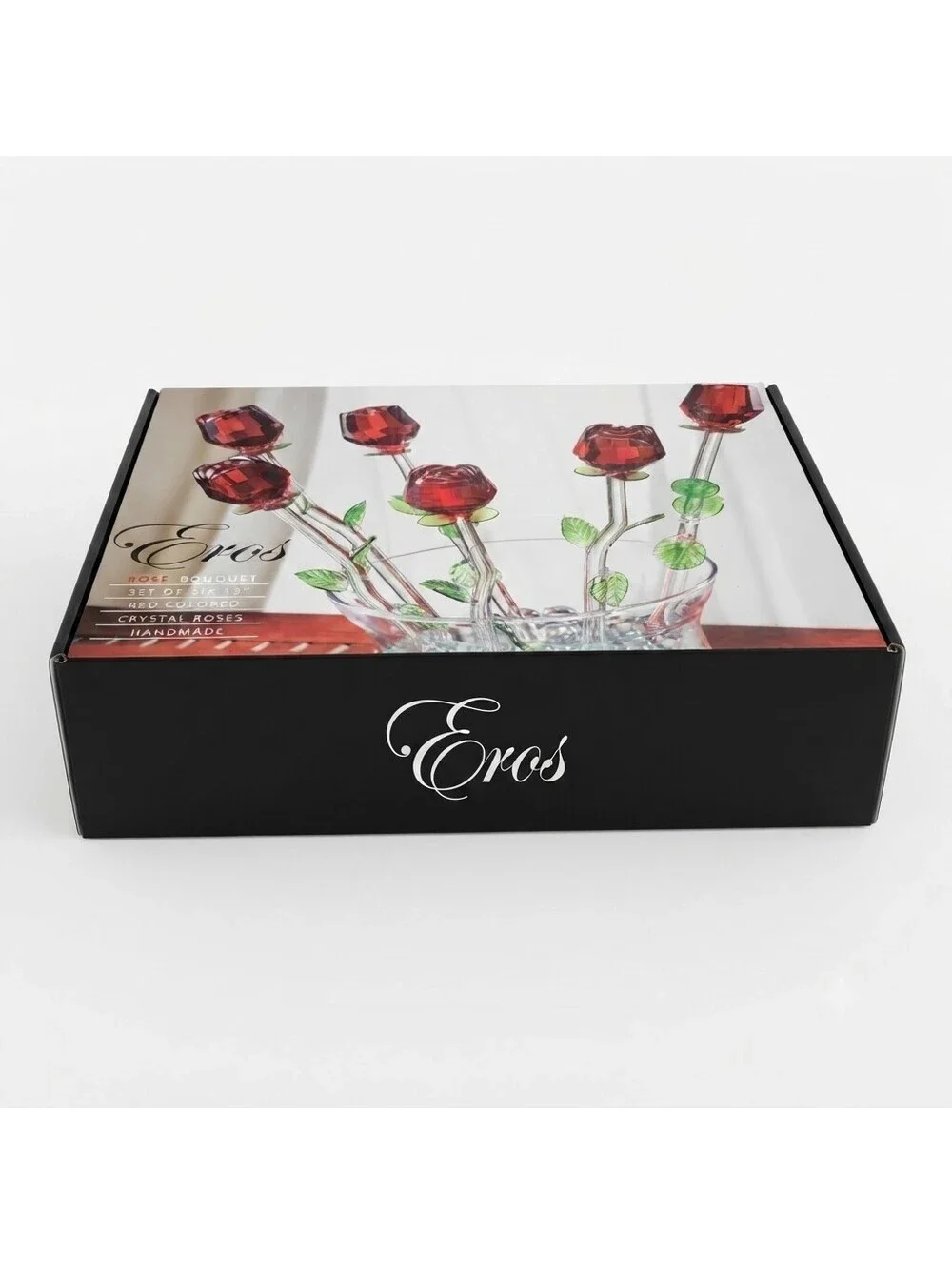 Vase Crystal Red Rose Bouquet Eros Home Essentials In Box This is so pretty!